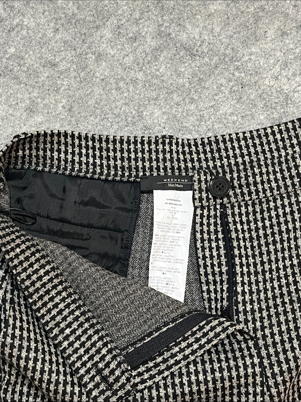 MaxMara Weekend Women’s Black and White Houndstooth Dress Pants - Picture 4 of 5